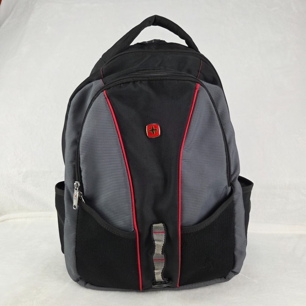 Swiss Gear Backpack Black Gray Red Laptop Travel Airflow‎ Great Condition